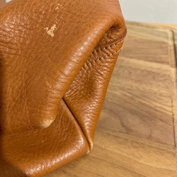 Madewell Cognac Pebble Leather Transport Crossbody Bag Handbag Tote - Picture 10 of 15